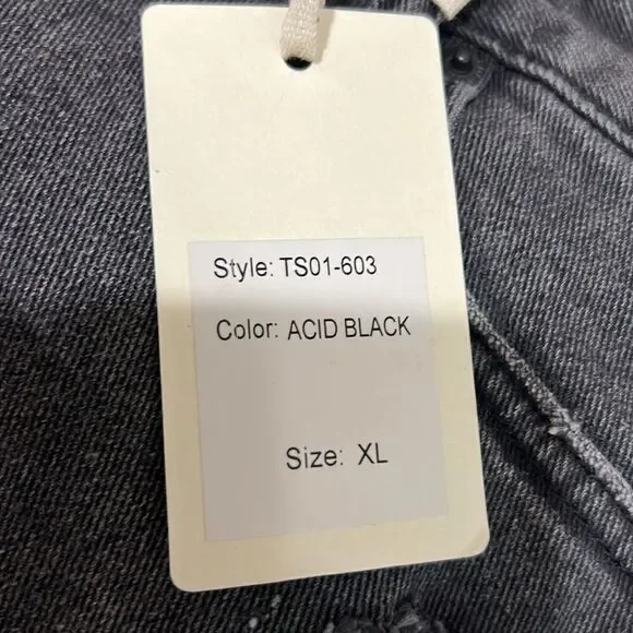 Anthropologie LTJ Letter to Juliet Acid Black cut off jean shorts NWT size xl - Picture 6 of 11
